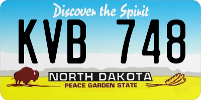 ND license plate KVB748