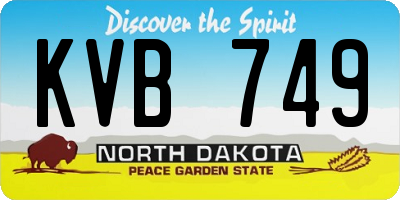 ND license plate KVB749