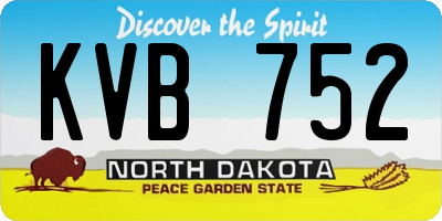 ND license plate KVB752