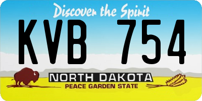ND license plate KVB754