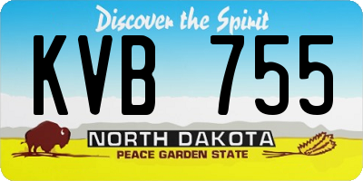 ND license plate KVB755