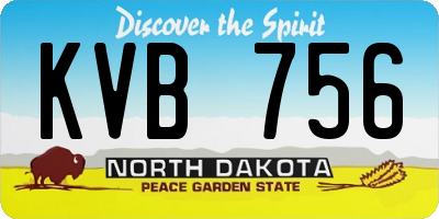 ND license plate KVB756