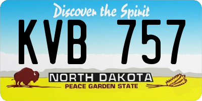 ND license plate KVB757
