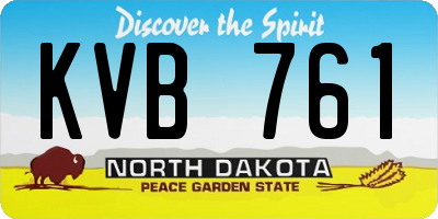 ND license plate KVB761