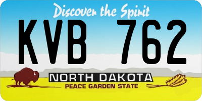 ND license plate KVB762