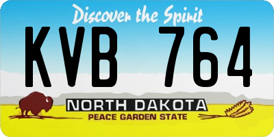 ND license plate KVB764