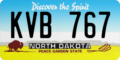 ND license plate KVB767