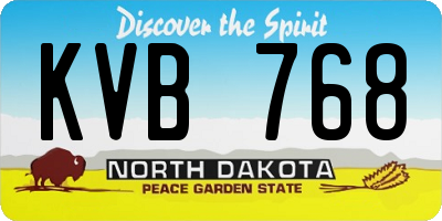 ND license plate KVB768