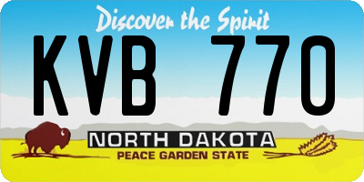 ND license plate KVB770
