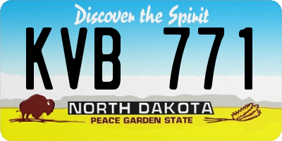 ND license plate KVB771