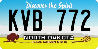 ND license plate KVB772
