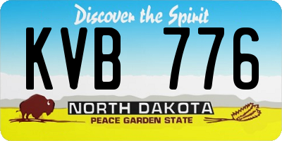 ND license plate KVB776