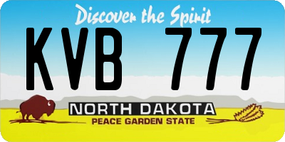 ND license plate KVB777