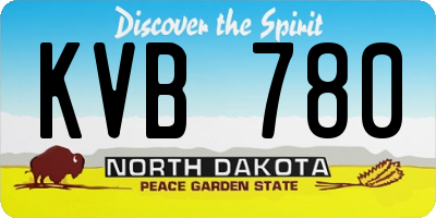ND license plate KVB780