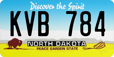 ND license plate KVB784
