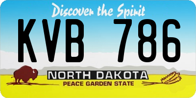 ND license plate KVB786