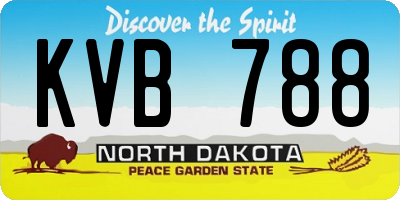 ND license plate KVB788