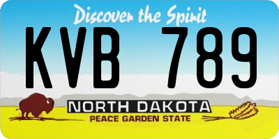 ND license plate KVB789