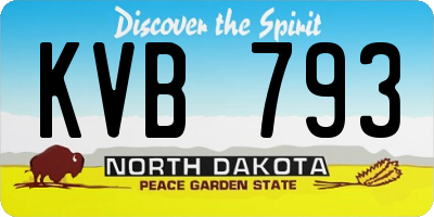 ND license plate KVB793