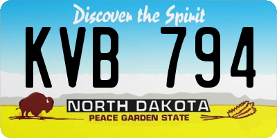 ND license plate KVB794