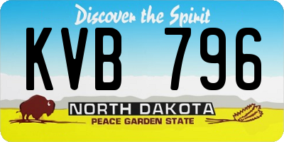 ND license plate KVB796