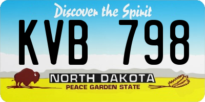 ND license plate KVB798