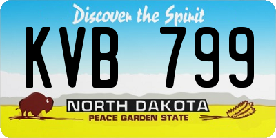 ND license plate KVB799