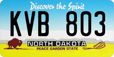 ND license plate KVB803