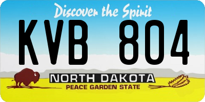 ND license plate KVB804