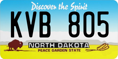 ND license plate KVB805