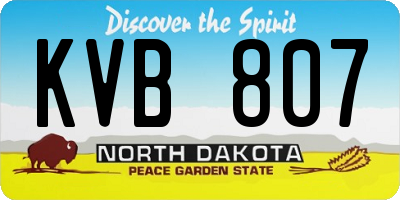 ND license plate KVB807