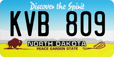 ND license plate KVB809