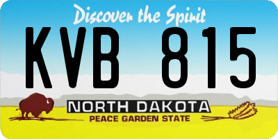 ND license plate KVB815