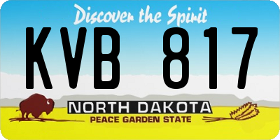 ND license plate KVB817