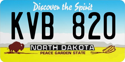 ND license plate KVB820