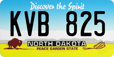 ND license plate KVB825