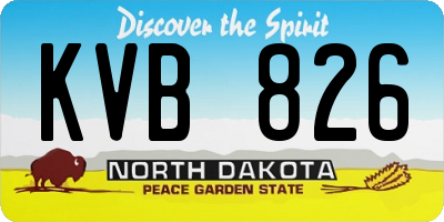 ND license plate KVB826