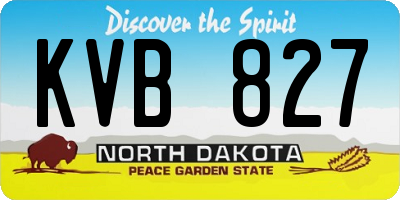 ND license plate KVB827