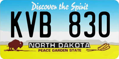 ND license plate KVB830