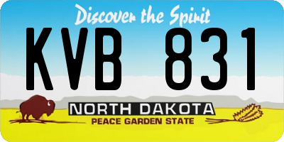 ND license plate KVB831