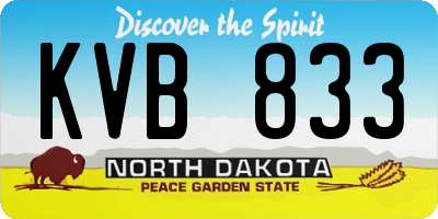 ND license plate KVB833