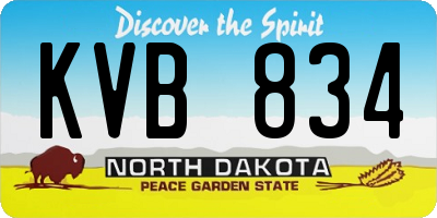 ND license plate KVB834