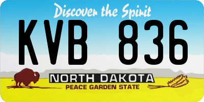 ND license plate KVB836