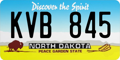 ND license plate KVB845