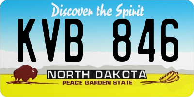 ND license plate KVB846