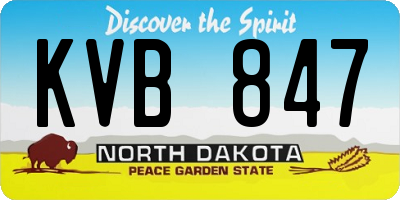 ND license plate KVB847
