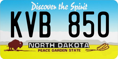 ND license plate KVB850