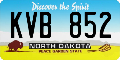 ND license plate KVB852