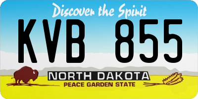 ND license plate KVB855