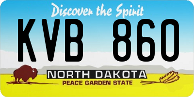 ND license plate KVB860